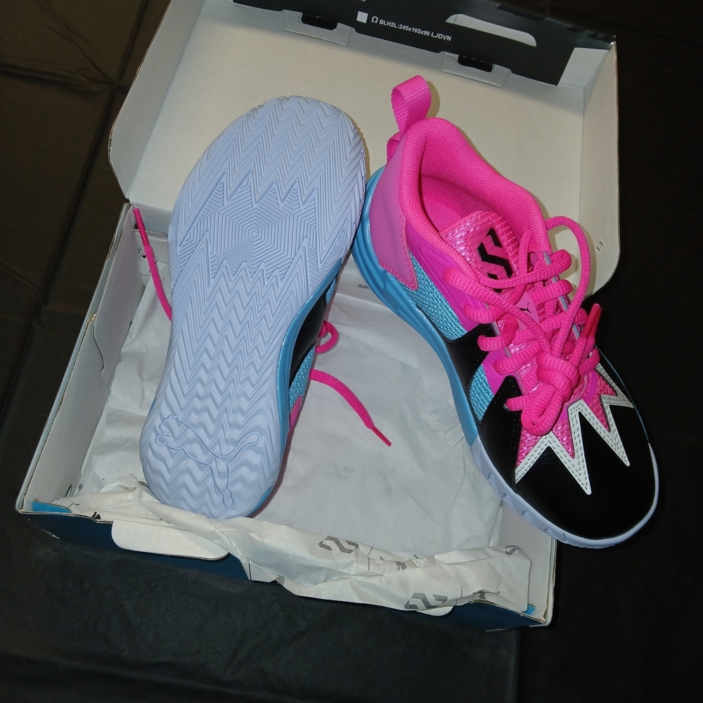 Puma Kids' Vibrant Pink and Blue Sneakers - Picture 3 of 4